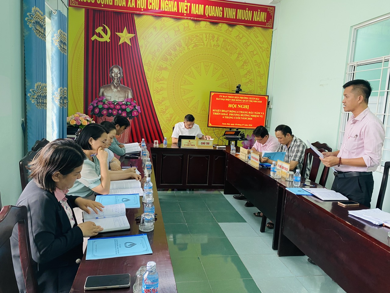 Ban đại diện hội đồng quản trị ngân hàng chính sách xã hội phường Xuân Đài tổ chức phiên họp đánh giá kết quả hoạt động 06 tháng đầu năm và triển khai phương hướn nhiệm vụ 06 tháng cuối năm 2026