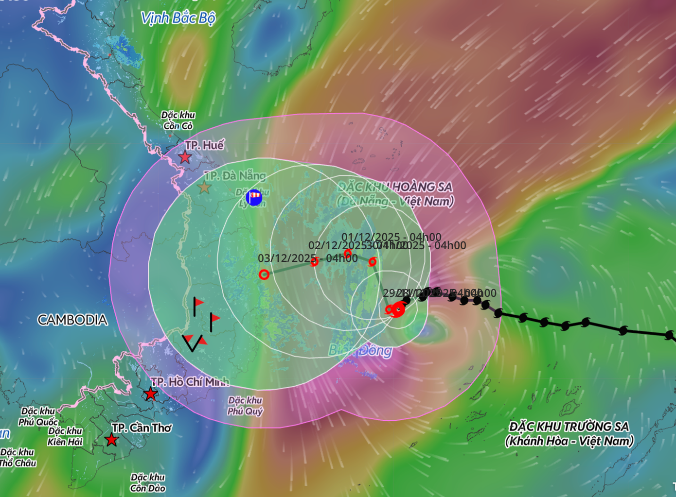 Bão có khả năng đổ bộ đất liền Bình Định – Phú Yên cũ